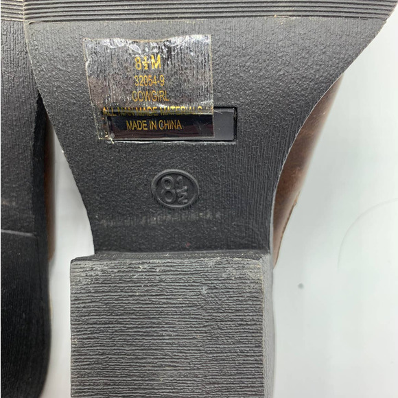 Hot Kiss Slip On Mules Leather Size 8.5 Cowgirl - Picture 10 of 12